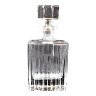 1960s Unmarked Heavy Crystal Liquor Decanter For Sale