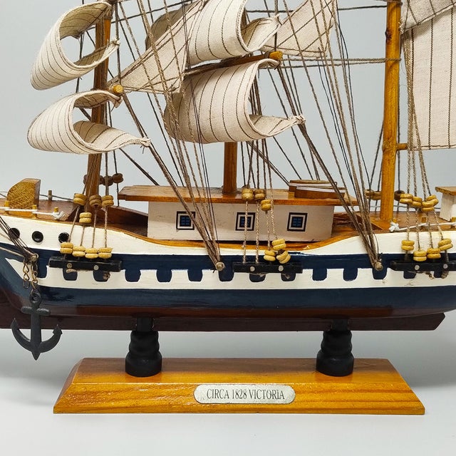 Wood Circa Victoria 1828 Model Ship, England, 1970s For Sale - Image 7 of 9