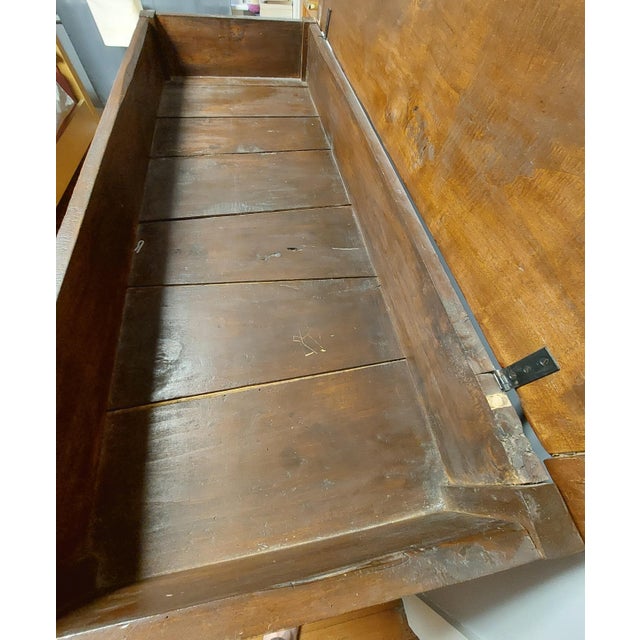 Wood Antique French Provincial Rustic Pine & Fruitwood Lift-Top Buffet Sideboard For Sale - Image 7 of 11