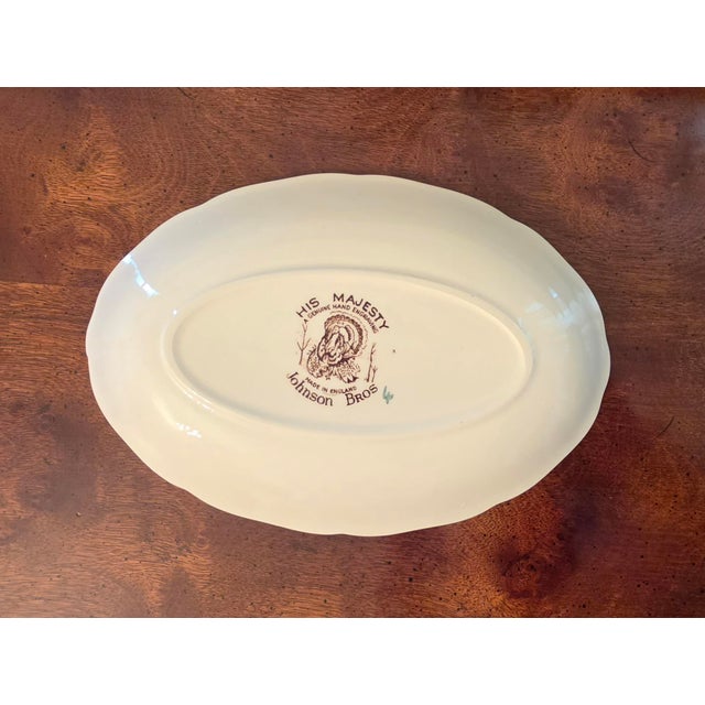 Vintage Johnson Brothers Gravy Boat and Relish Underplate England 2-Pieces For Sale - Image 10 of 11