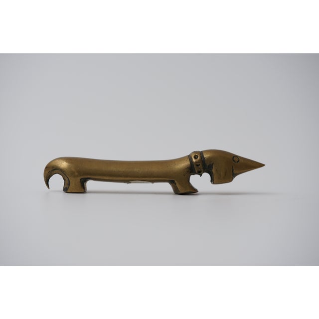 Vintage Brass Bottle Opener in the Shape of a Dachshund by Walter Bosse for Herta Baller, 1950s For Sale - Image 4 of 11