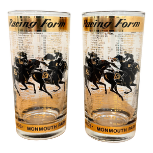 Vintage 1960s Horse Racing Highball Glasses - a Pair