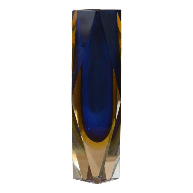 Large Sommerso Murano Glass Vase by Flavio Poli for Alessandro Mandruzzato, 1970s For Sale