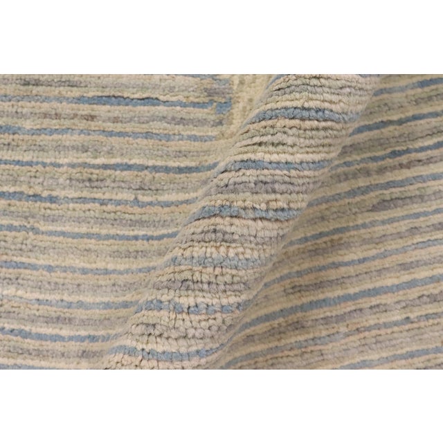 Textile Boho Chic Gabbeh Blue/Beige Wool Rug - 3'3'' X 4'10'' For Sale - Image 7 of 10