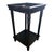 Mid-Century Modern Vintage Black Distressed Wood Two-Tier Side Table With Gallery Top For Sale - Image 3 of 7