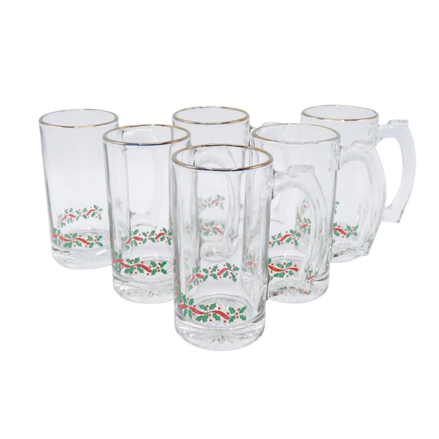 Transparent Christmas Beer Steins - Set of 6 For Sale - Image 8 of 8