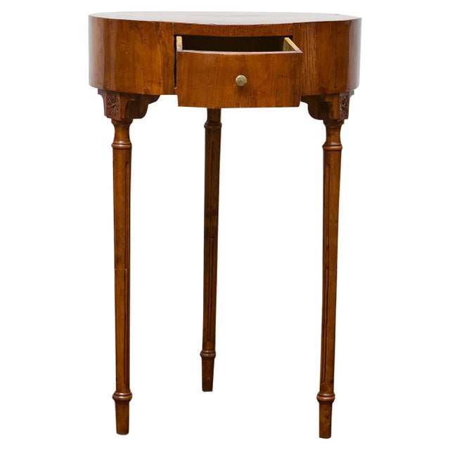 Late 18th Century French Louis XVI Walnut Side Table with Single Drawer and Fluted Legs For Sale - Image 5 of 12