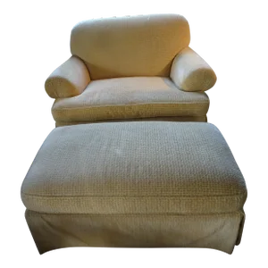 Custom Oversized Club Chair With Matching Ottoman