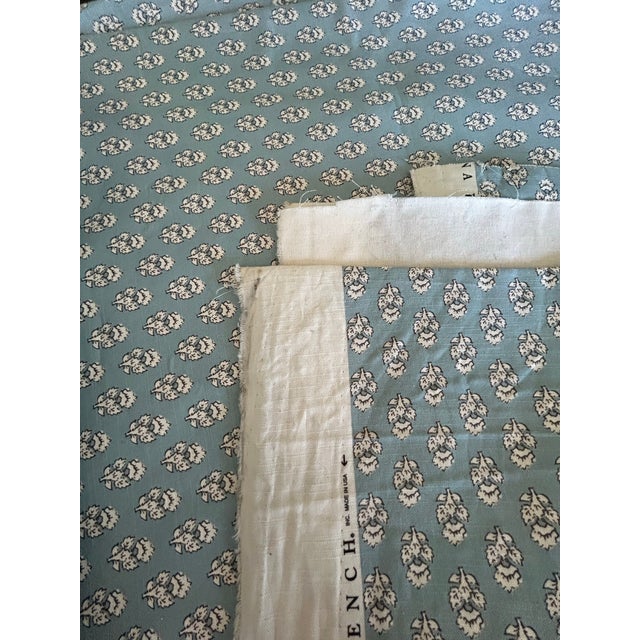Thibaut Anna French by Thibaut 8 Yards "Julian" Spa Blue Cotton-Linen Floral Print Fabric For Sale - Image 4 of 6