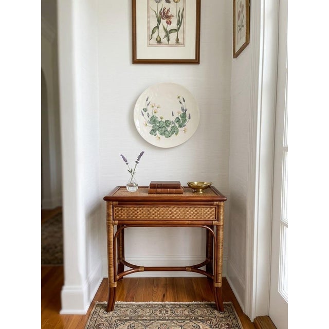Vintage Hand-Crafted Ceramic Botanical Platter – "Pelargonium" 3d Relief Wall Art For Sale - Image 9 of 12