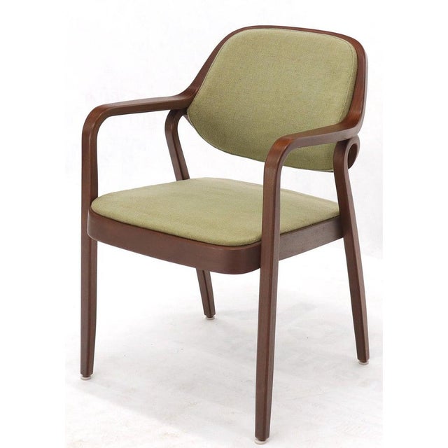 Pair of Bent Walnut Wood Dining Chairs by Knoll Chairish