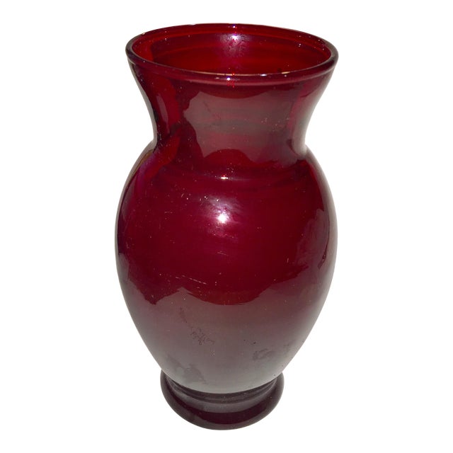 Vintage Ruby Red Glass Vase Chairish