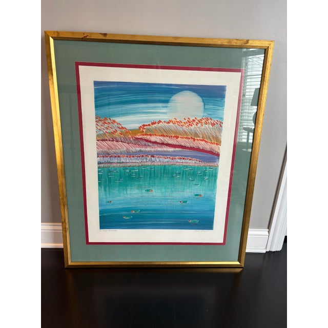 Abstract Large Framed Wall Art Signed by Artist For Sale - Image 3 of 9