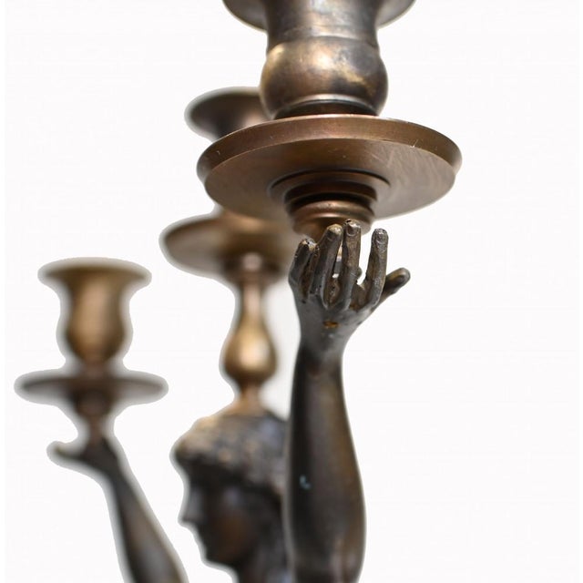 Gold Empire Bronze Candleholders, Set of 2 For Sale - Image 8 of 14