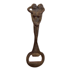 Vintage Likely Cast Iron Figural Nude Double Woman Bottle Opener