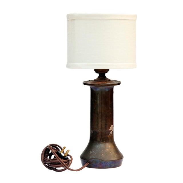 1900 Heintz Art Metal Shop Silver Crafted Table Lamp For Sale - Image 11 of 13