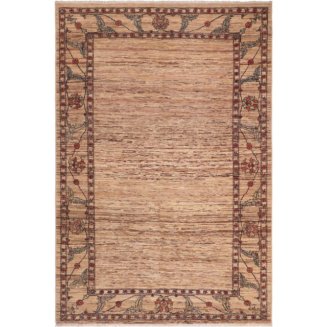 Bohemian Gabbeh Beige/Rust Wool Rug - 6'3'' X 9'0'' For Sale - Image 10 of 10