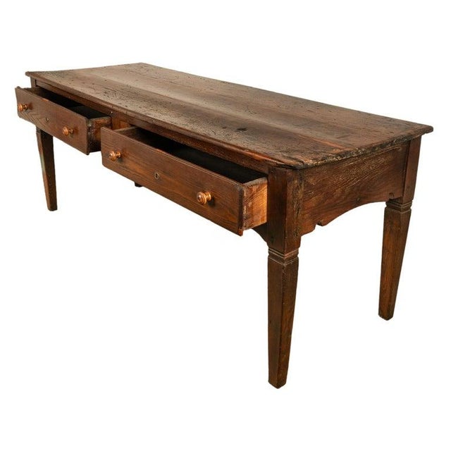 Large Antique Georgian Elm Serving Scullery Kitchen Preparation Table 1820 For Sale - Image 4 of 12