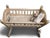 Metal Vintage Hand-Painted Nursery Rocking Set: Gold Accent Cradle & Rocking Chair For Sale - Image 7 of 11