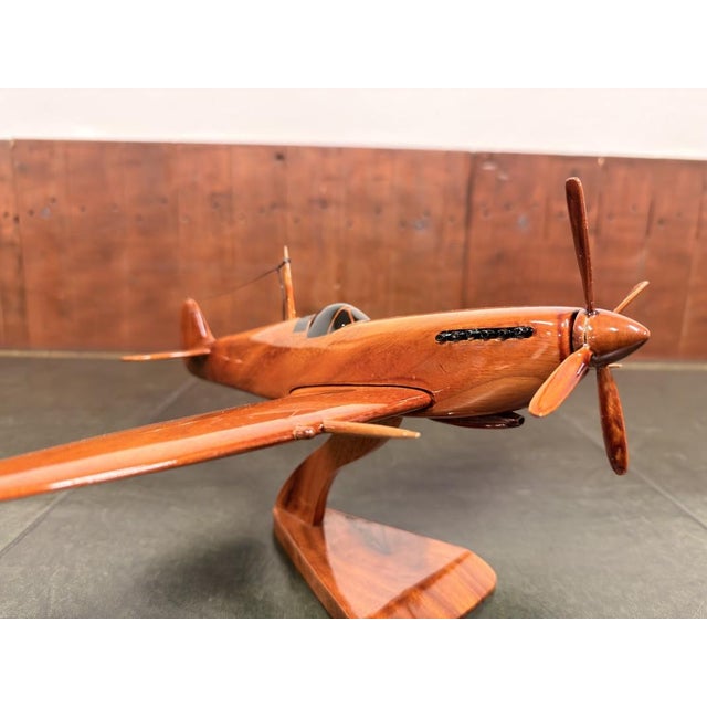 English Mahogany Spitfire Aircraft Model For Sale - Image 7 of 12
