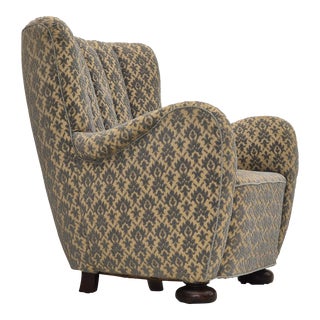 1960s, Danish Relax Chair, Original Condition, Furniture Velour, Beech Wood Legs. For Sale