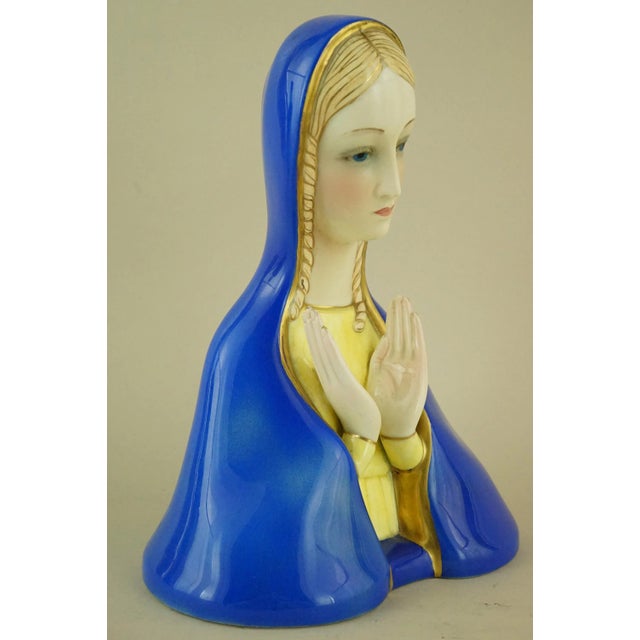 20th Century Ceramic Bust of the Madonna from Lenci, Turin, Italy For Sale - Image 10 of 18