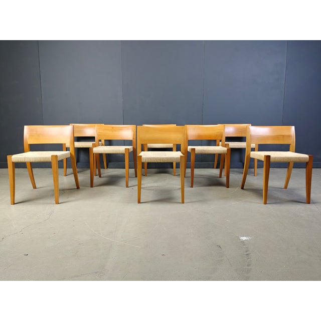 Ticino Dining Chairs by Bruno Reichlin for Molteni, 1990s, Set of 8, in Very Good conditions. Designed 1990 to 1999 This...