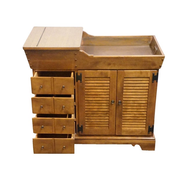 Ethan Allen Heirloom Nutmeg Maple Colonial Early American 40" Four Drawer Dry Sink Buffet 10-1605 For Sale - Image 10 of 16
