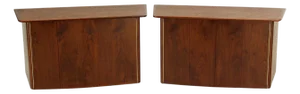 Pair HANGING Walnut Mid-Century Danish Modern Floating Dressers Console Cabinets