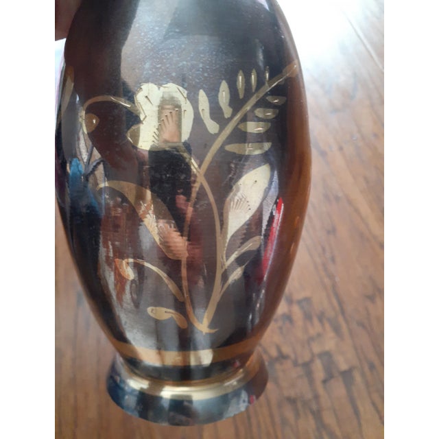 1960s 1960s Etched Brass Flower Vase Made in India For Sale - Image 5 of 6