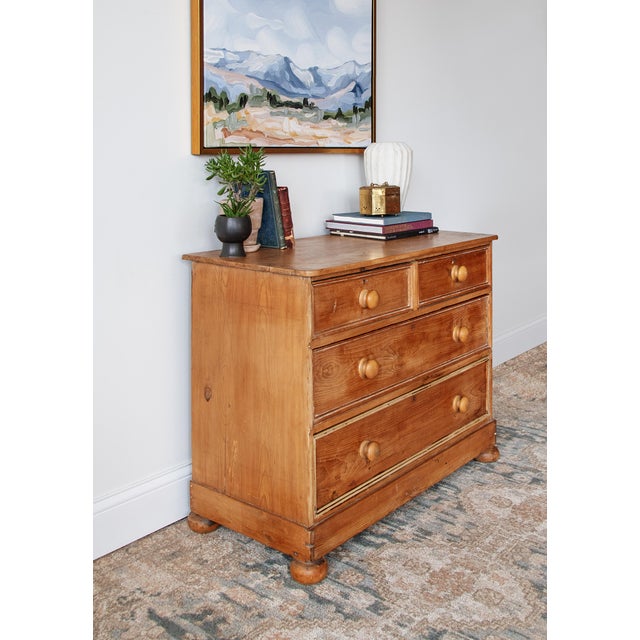 Farmhouse Antique Pine Chest of Drawers For Sale - Image 3 of 5