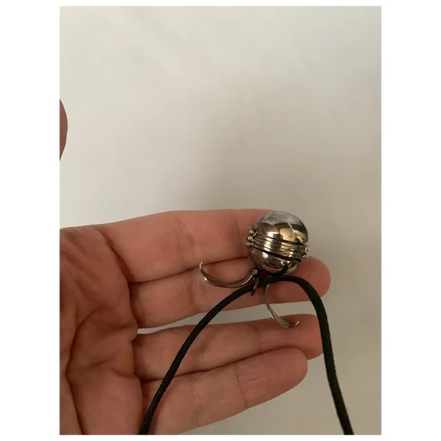 1980s Sterling Sphere Locket For Sale - Image 10 of 11