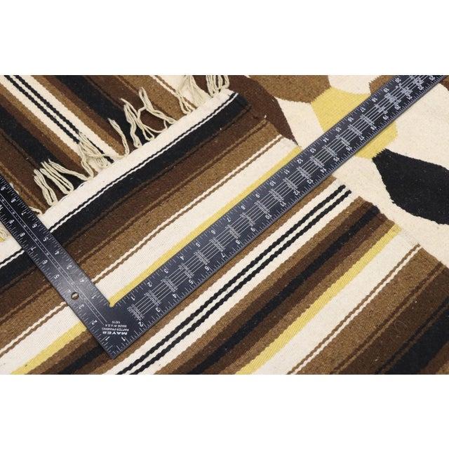 Late 20th Century Vintage Mexican Serape Blanket Kilim Rug - 04'06 X 06'07 For Sale - Image 5 of 9