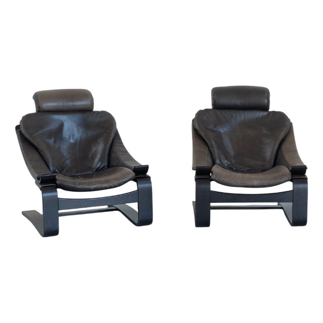 Kroken Armchairs attributed to Ake Fribyter for Nelo, Sweden, 1980s, Set of 2 For Sale