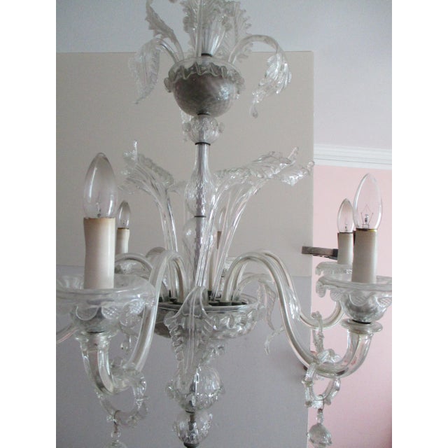 1970s Italian Murano 6 Arm Chandelier For Sale - Image 4 of 12
