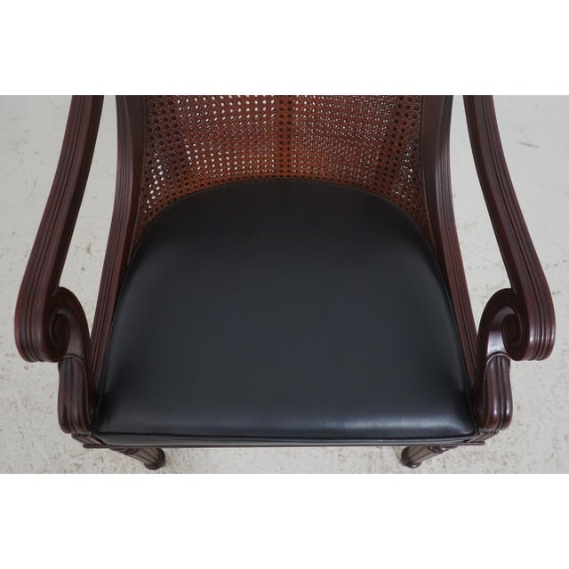 Theodore Alexander Regency Style Double Cane Back Leather Seat Chair For Sale - Image 10 of 18