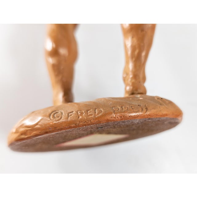 Terra Cotta Mid-Century Redware or Terra Cotta Figure by Fred Press, Attributed to Vivian Ellis For Sale - Image 8 of 10
