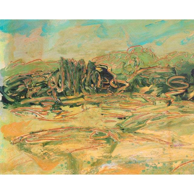S1980s “Savannah” Abstract Acrylic Landscape Diptych by Harry Hilson For Sale - Image 4 of 9