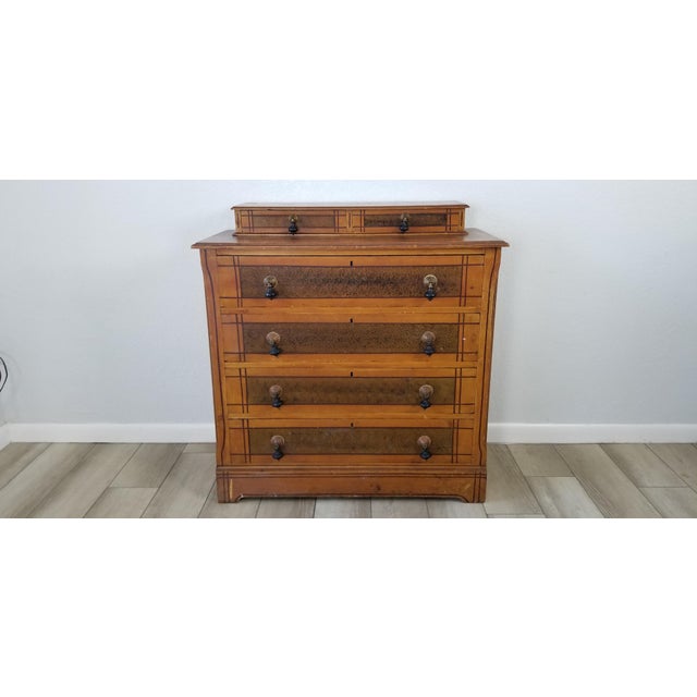 Antique French 19th Century Handmade And Painted Chest Of Drawers