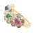 Contemporary Late 20th Century Rare Christian Dior Yellow Gold Ruby Emerald Sapphire Diamond Flower Ring, Size 5.75 For Sale - Image 3 of 14