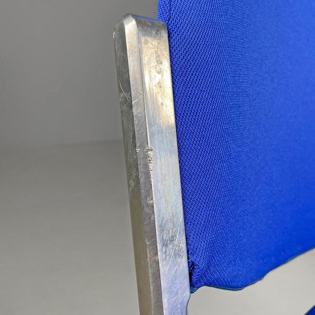 Italian Modern Blue Fabric DSC Chairs by Giancarlo Piretti Anonima Castelli, 1970s, Set of 6 For Sale - Image 9 of 18