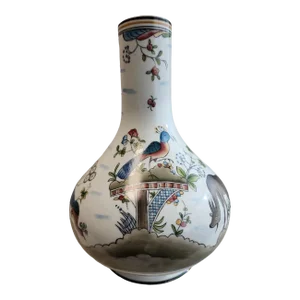 20th Century Chinese Wucai Garlic Head Vase