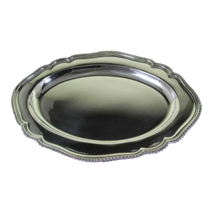 1970’s Vintage/New Silverplate Oval Shaped Platter With Running Gadroon Applied Border