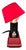 Red Clamp Lamp with Plastic Shade and Switch from Elios For Sale