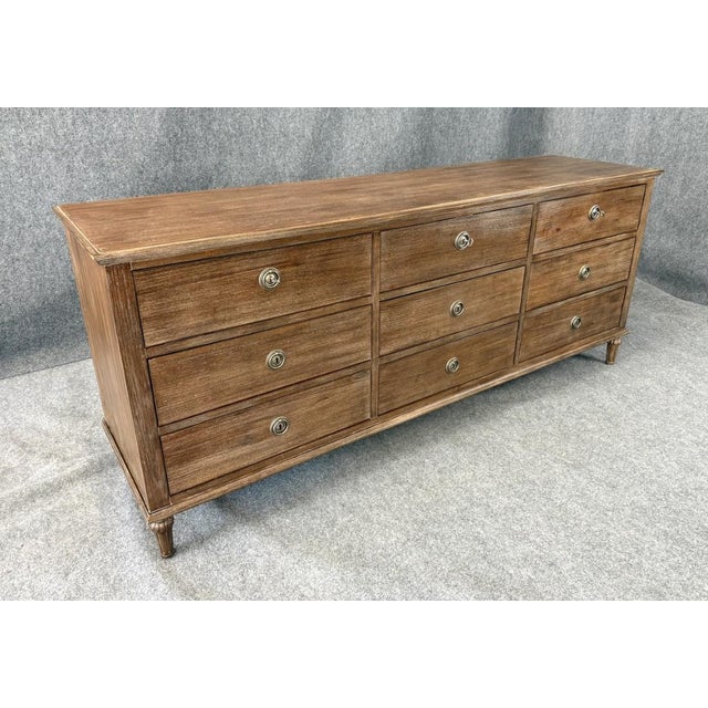 French Restoration Hardware Maison Collection 9-Drawer Dresser For Sale - Image 3 of 15