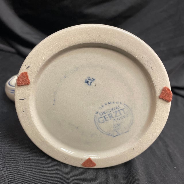 Blue Vintage Base-Stamped Gervitz Beer Stein With Base Stamp For Sale - Image 8 of 9