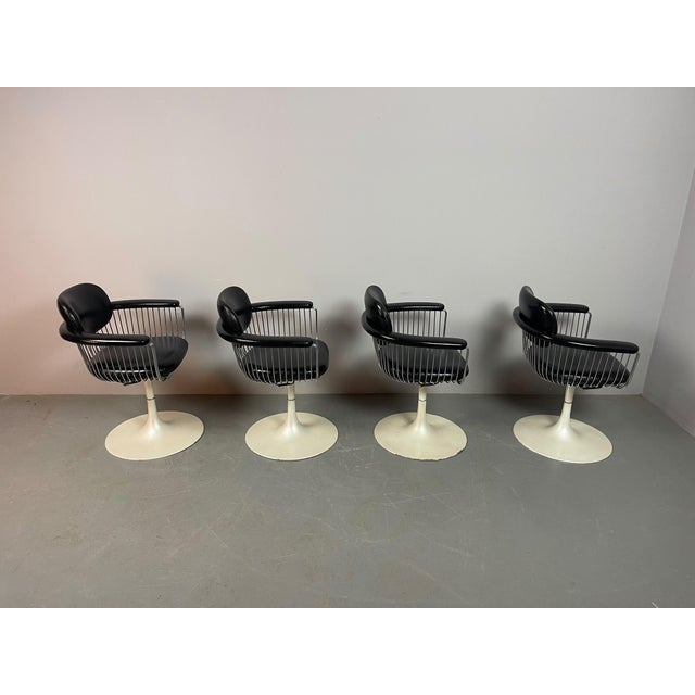 1970s Vintage Swivel Dining Chairs attributed to Rudi Verelst for Novalux, Belgium, 1970s, Set of 4 For Sale - Image 5 of 16