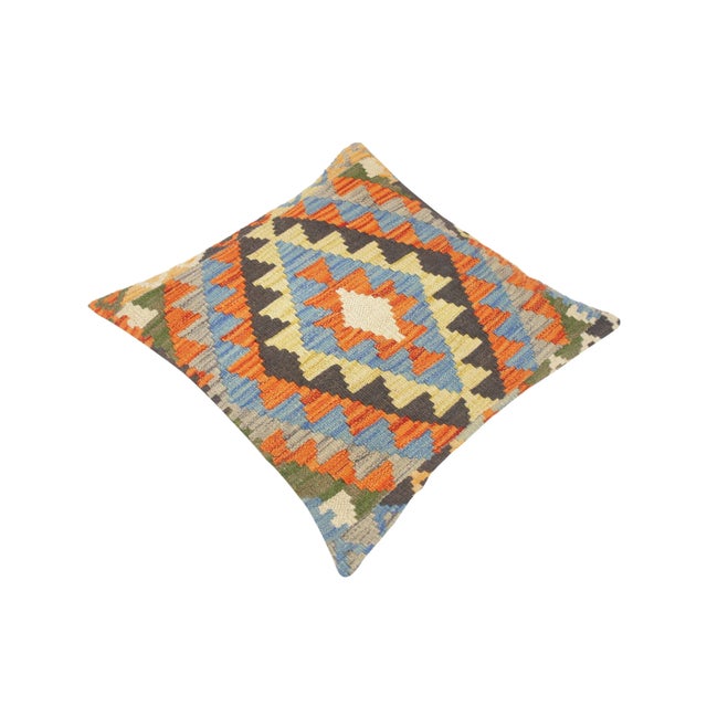 Shabby Chic Turkish Gregorio Hand Woven Kilim Throw Pillow For Sale In New York - Image 6 of 7
