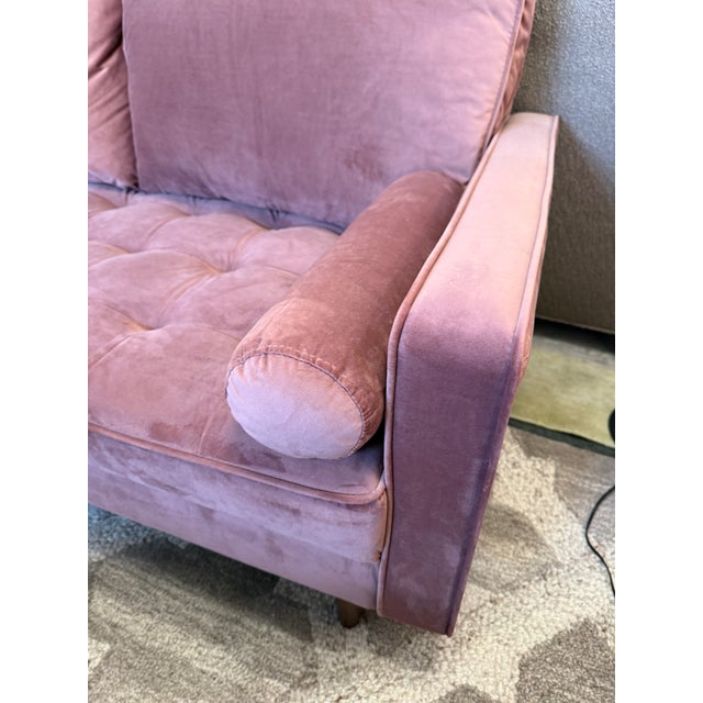 Pink Modway Valour Velvet Apartment Sofa, Rose Pink For Sale - Image 8 of 12