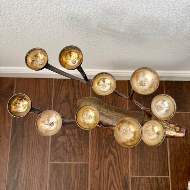 1990s Vintage Williams Sonoma Candelabra Brass Deer Votive Candle Holder Reindeer 20” For Sale - Image 5 of 7